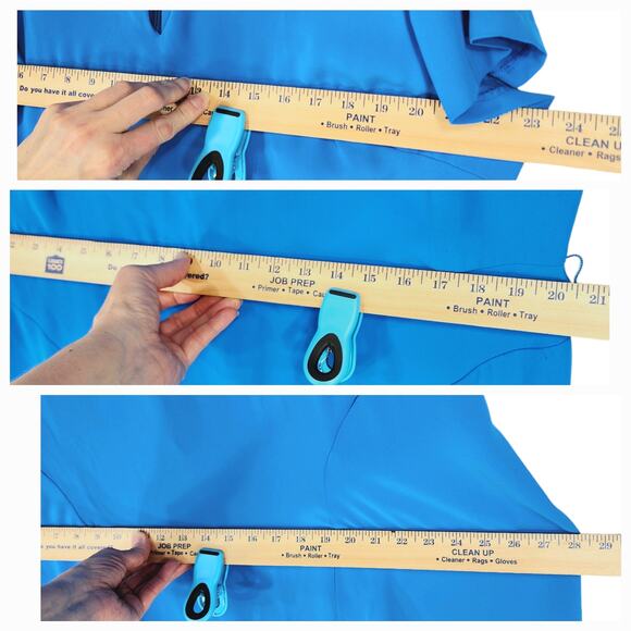 LRL Ralph Lauren Midi Sheath Dress sz 18 Women Blue Belted Keyhole Neck NEW READ - Picture 12 of 13